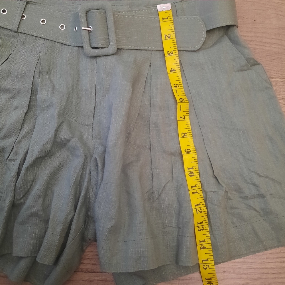 VICI High Rise Belted Linen Blend Shorts - Picture 9 of 9